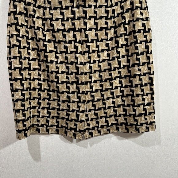 J. Mclaughlin Black/Cream Geometric Pencil Career Casual Stretch Skirt Size‎ 10 - Picture 3 of 8